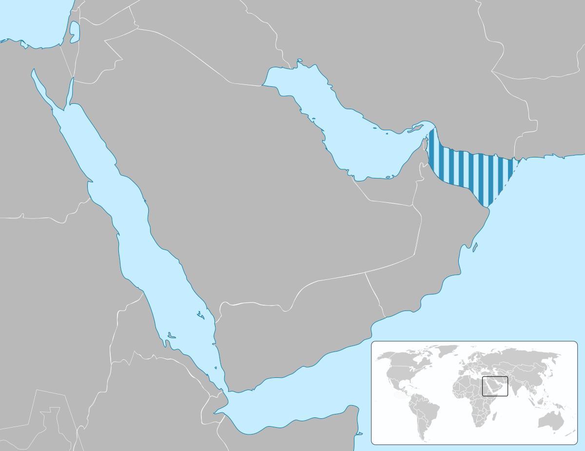 zaliv Oman na zemljevidu