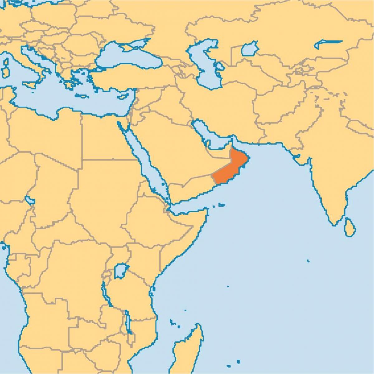 Oman zemljevidu na zemljevidu sveta