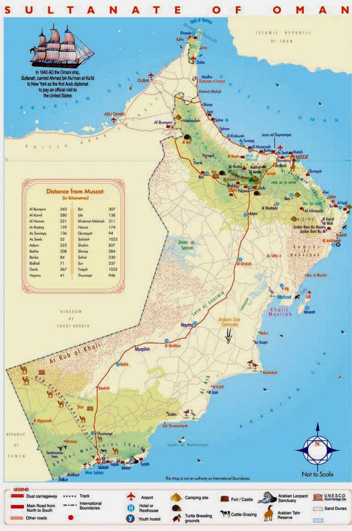 Oman podroben zemljevid