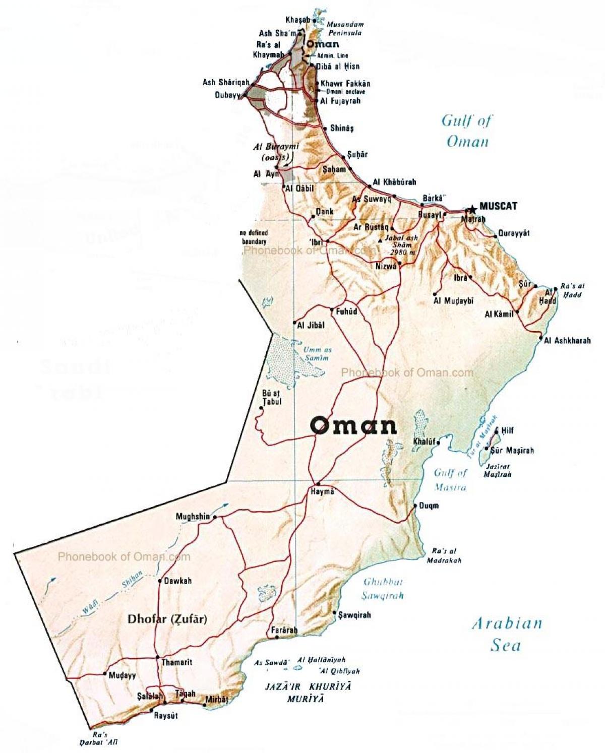 Oman državi zemljevid