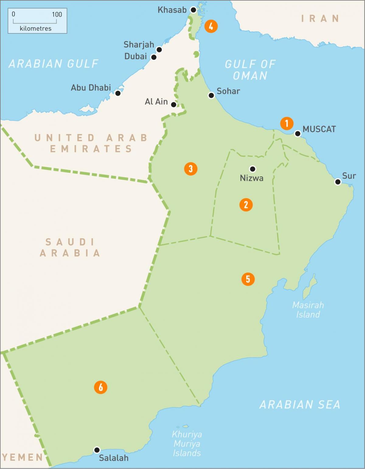 Oman zemljevid hd