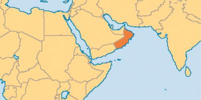 Oman zemljevidu na zemljevidu sveta